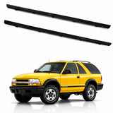 AutoCore Parts Weatherstrip Seal Window Sweep 2 PCS Left and Right Compatible with 1994-2005 Chevy S10 Blazer GMC Jimmy Sonoma | Direct Replacement | Black Pair | 6038475 6038476