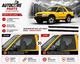 AutoCore Parts Weatherstrip Seal Window Sweep 2 PCS Left and Right Compatible with 1994-2005 Chevy S10 Blazer GMC Jimmy Sonoma | Direct Replacement | Black Pair | 6038475 6038476