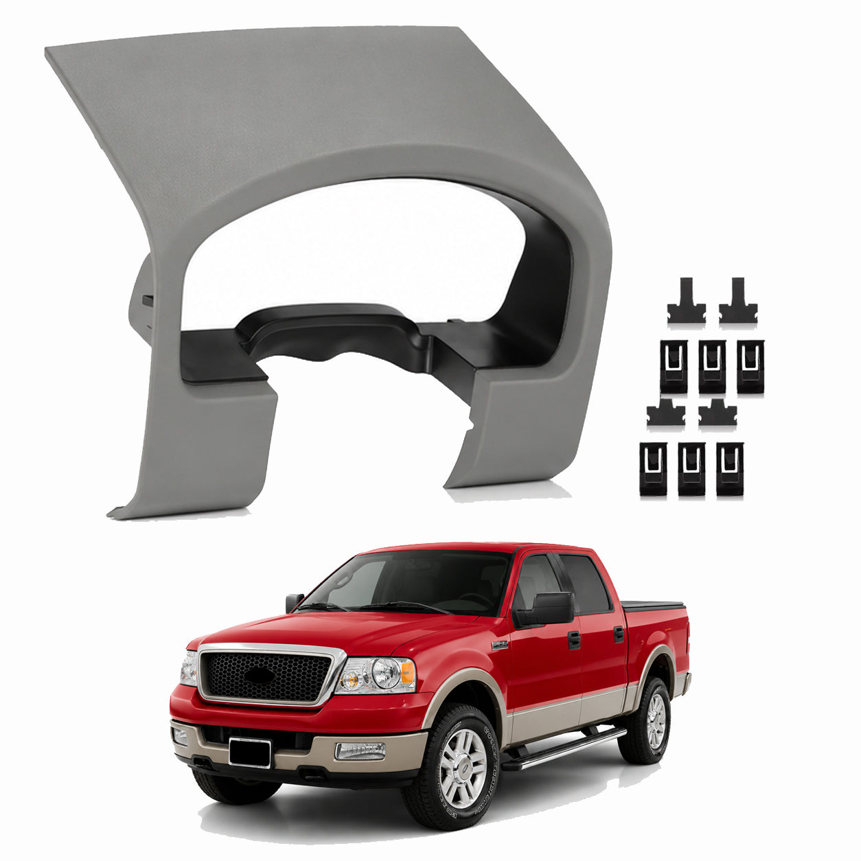 AutoCore Parts OE Quality Instrument Cluster Speedometer Dash Bezel Trim Gray Compatible with 2004-2008 Ford F150 | Direct Replacement | 02ITM1201AGYPIT-NEW25