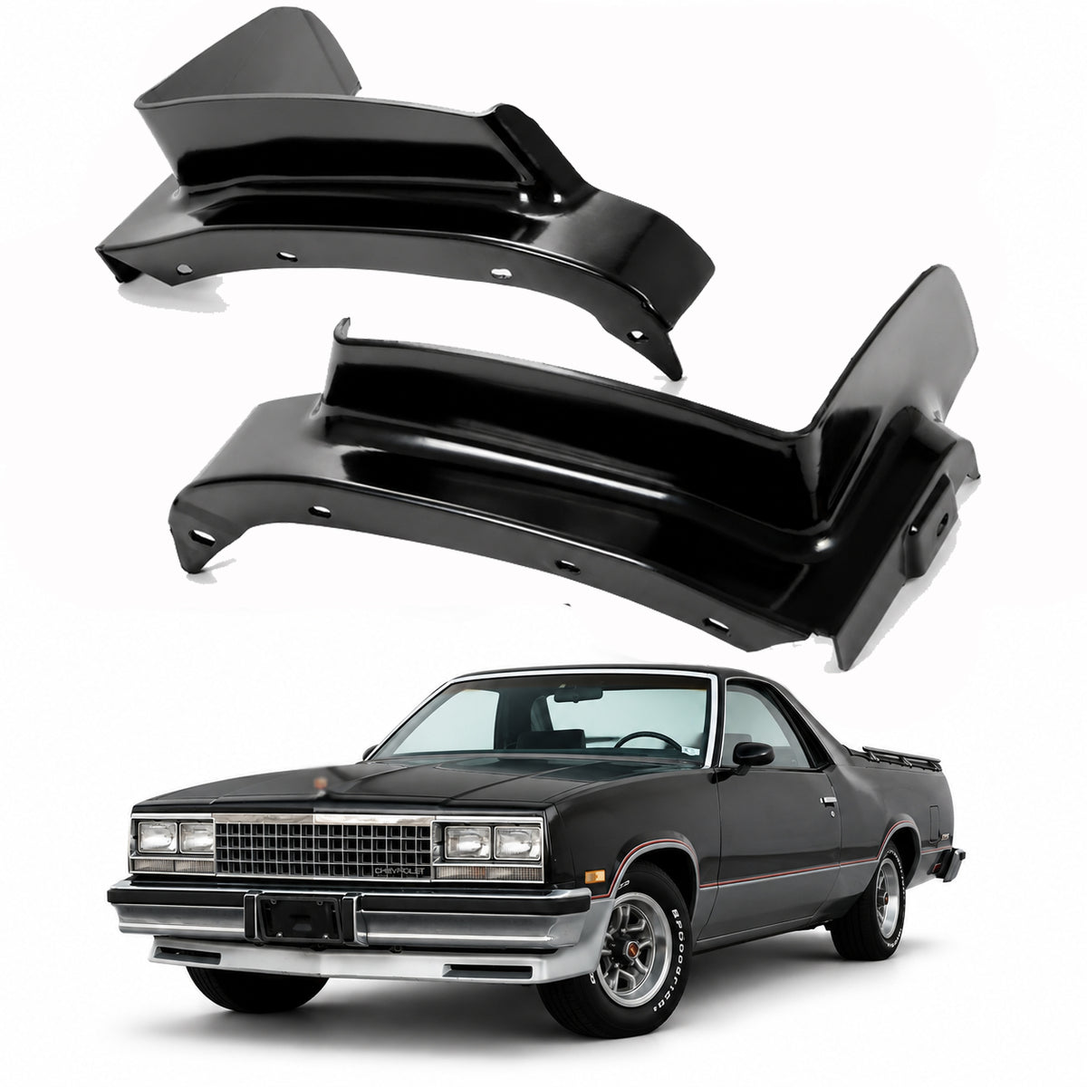 AutoCore Parts Front Bumper Fillers Set kit 2-Piece Compatible with 1978-1987 Chevrolet El Camino | GMC Caballero | Direct Replacement | SMT10943