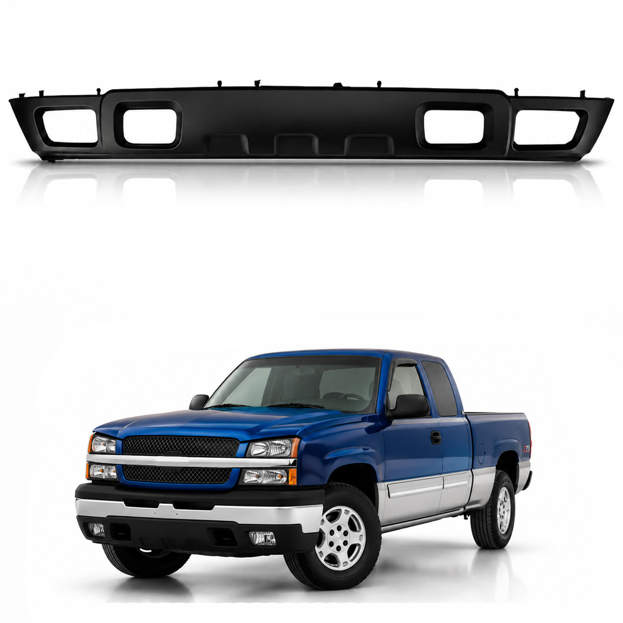 AutoCore Parts Front Bumper Lower Valance Air Deflector Textured Black Compatible with 2002-2006 Chevrolet Avalanche | 2003-2006 Silverado 1500 2500 HD 3500 | Direct Replacement | GM1092204 10397999