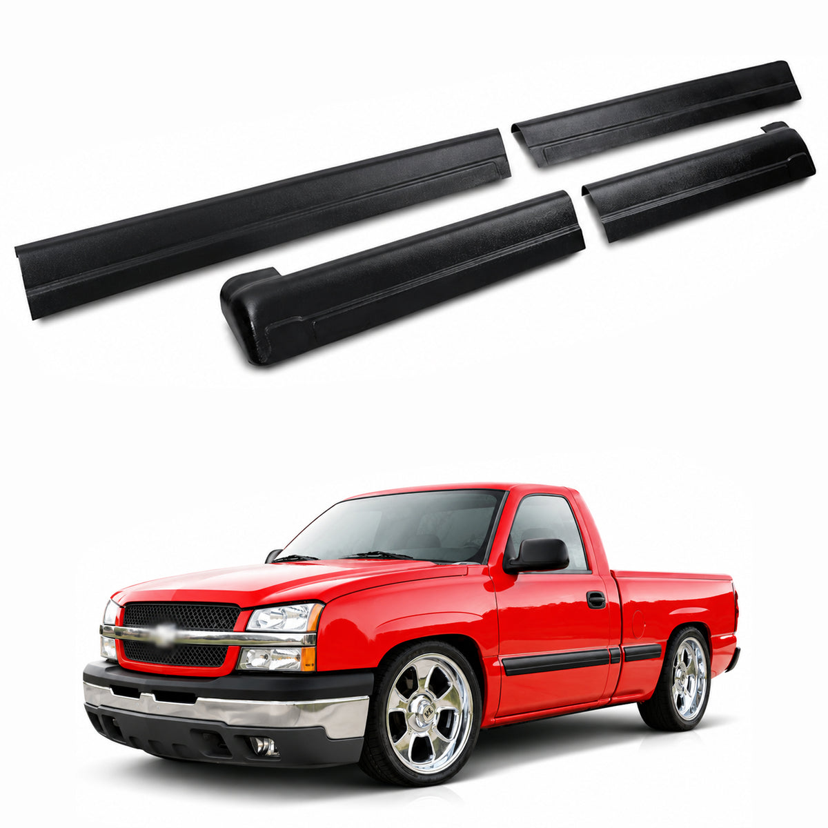 AutoCore Parts Rocker Panels Covers Guard Compatible with 1999-2006 Chevrolet Silverado | GMC Sierra 1500 2500 3500 Classic Extended Cab | Direct Replacement | 14068
