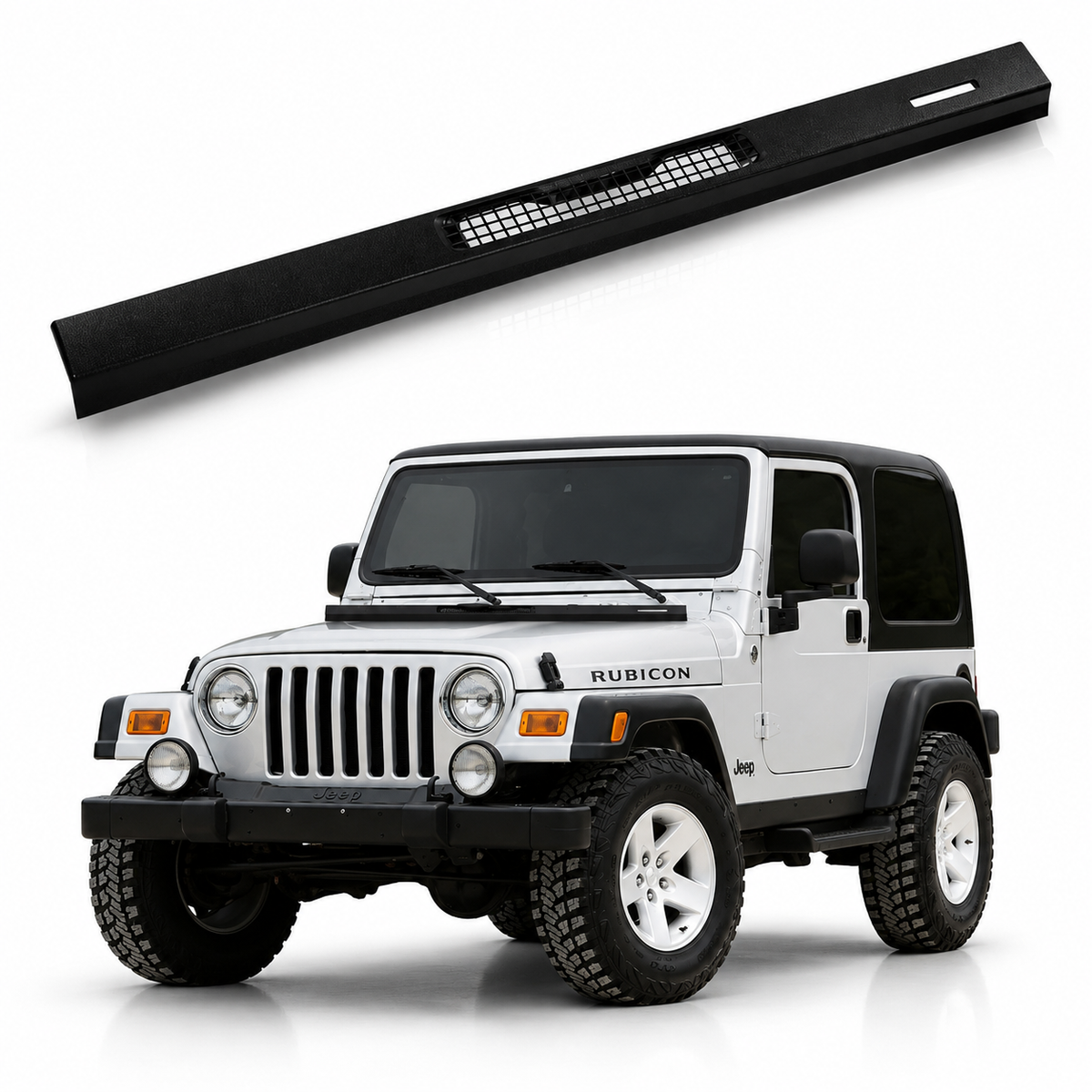 AutoCore Parts Dash Top Cover Defrost Vent Bezel Trim Black Compatible with 1997-2006 Jeep Wrangler TJ | Direct Replacement | 55037036