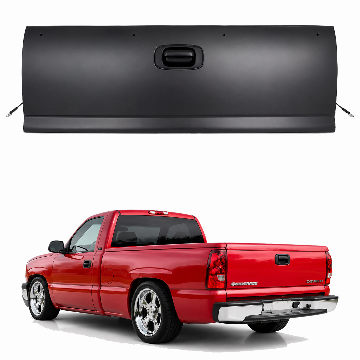 AutoCore Parts Tailgate Assembly Fleetside Primed Steel with Hardware Compatible with 1999-2006 Chevrolet Silverado 1500 2500HD | Direct Replacement | GM1900124 15231877
