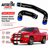 AutoCore Parts Cummins Diesel Radiator Silicone Hose Black Compatible with 2003-2010 Dodge Ram 5.9L 6.7L | Direct Replacement | 4.5mm | 3 ply