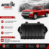AutoCore Parts Front Engine Splash Shield Under Cover Compatible with 2007-2013 Chevrolet Silverado 1500 | Direct Replacement | GM1228139 22781371