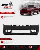 AutoCore Parts Front Bumper Cover Primed With Molding Holes Compatible with 2006-2008 Jeep Grand Cherokee SRT8 | Direct Replacement | CH1000465 68035608AC