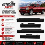 AutoCore Parts Fleetside Bed Rocker Panels Fit for 2007-2014 Compatible with Chevrolet Silverado | GMC Sierra Truck 6.5ft Panel Protector Guard Cover
