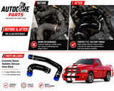 AutoCore Parts Cummins Diesel Radiator Silicone Hose Black Compatible with 2003-2010 Dodge Ram 5.9L 6.7L | Direct Replacement | 4.5mm | 3 ply