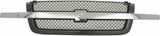 AutoCore Parts Front Front Bumper Chrome + Grille + Upper Cover + Lower Valance Textured Compatible With 2003-2006 Chevrolet Silverado 2500HD 3500 | Direct Replacement | GM1200489 GM1002416