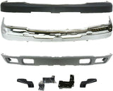 AutoCore Parts Front Bumper Chrome + Upper Cover + Lower Valance + Brackets Set 4 Piece Compatible With 2003-2006 Chevrolet Silverado 2500HD 3500 | Direct Replacement | GM1002416