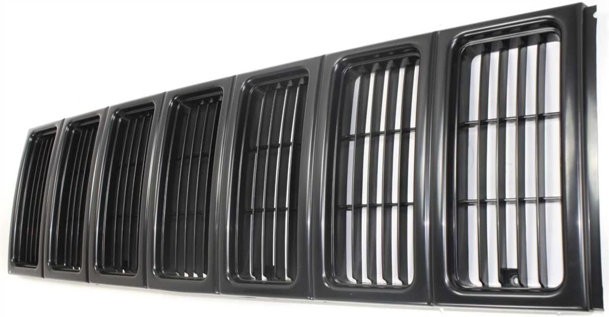 AutoCore Parts Front Header Panel Thermoplastic + Grille + Headlight Door Bezel Compatible with 1997-2001 Jeep Cherokee | Direct Replacement | CH1220115 CH1200208 CH2513157 CH2512157 55055233AF
