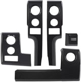 AutoCore Parts Center Console Dashboard Panel Cover Trim Bezels Compatible with 2009-2014 Ford F150 | Direct Replacement | Polished Black Carbon Fiber