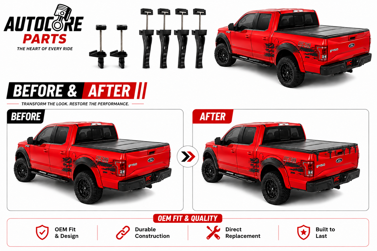 AutoCore Parts 4PCS Universal Replace Parts Fit for Hard | Soft Folding Tonneau Cover Rear Clamps